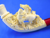SMS Meerschaums - Private Collection - Cigarette/Charoot Holders -Wolves & Stallion by Yanik